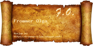 Frommer Olga névjegykártya